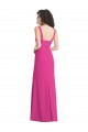 Discount Wide Strap Notch Empire Waist Bridesaid Dress with Front Slit