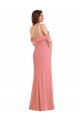 Discount One Shoulder Draped Cuff Maxi Bridesmaid Dress / Prom Dress with Front Slit