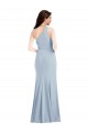Discount One Shoulder Draped Cowl Neck Maxi Bridesmaid Dress / Prom Dress