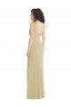 Discount Wide Strap Slash Cutout Empire Formal Crepe Bridesmaid Dress / Prom Dress with Front Slit