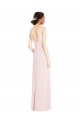 Discount Square Neck Low Back A-Line Bridesmaid Dress / Prom Dress with Front Slit and Pockets