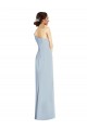 Discount Asymmetrical Off the Shoulder Cuff Trumpet Formal Crepe Bridesmaid Dress / Prom Dress With Front Slit