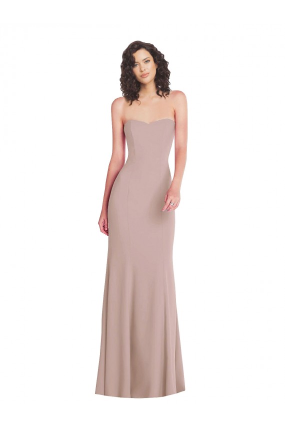 Discount Strapless Princess Line Formal Crepe Mermaid Bridesmaid Dress / Prom Dress