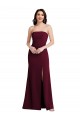 Discount Strapless Crepe Maxi Bridesmaid Dress / Prom Dress with Front Slit