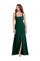 Discount Square Neck Trumpet Maxi Bridesmaid Dress / Prom Dress with Front Slit