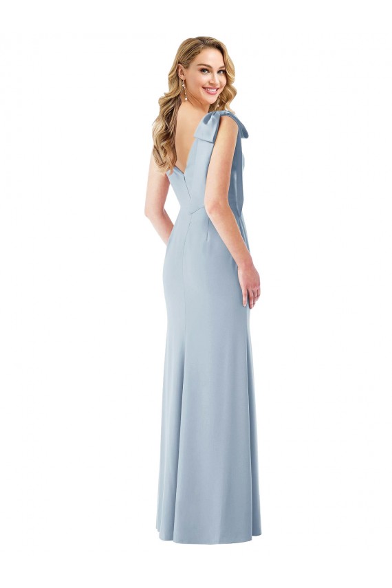Discount V-Back Bow Shoulder Trumpet Bridesmaid Dress / Prom Dress