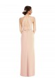Discount Halter Criss Cross Cutout Back Maxi Formal Crepe Bridesmaid Dress / Prom Dress