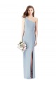 Discount One Shoulder Crepe Trumpet Bridesmaid Dress / Prom Dress with Front Slit