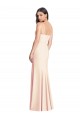 Discount Seamed Bodice Crepe Trumpet Bridesmaid Dress / Prom Dress with Front Slit