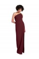 Discount Sleek One Shoulder Long Formal Crepe Bridesmaid Dress / Prom Dress with Daring Slit