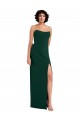 Discount Scooped Strapless Neckline Formal Crepe Bridesmaid Dress / Prom Dress with Side Slit