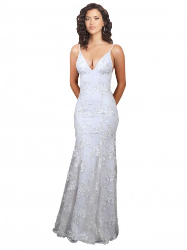 Discount V-Neckline Backless Floral Patterned Sequin Formal Bridesmaid Dress / Prom Dress