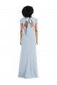 Discount Cap Sleeve Cutout Tie Back Trumpet Bridesmaid Dress