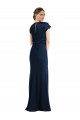Discount Soft Bow Blouson Bodice Trumpet Formal Crepe Bridesmaid Dress / Prom Dress