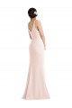 Discount Skinny Strap Deep V-Neck Trumpet Formal Crepe Bridesmaid Dress / Prom Dress with Front Slit