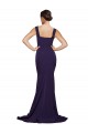 Discount Square Neck Long Sweep Train Crepe Bridesmaid Dress / Prom Dress with Thick Straps