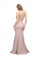 Discount Long Sweetheart Formal Crepe Bridesmaid Dress / Prom Dress with High Neck Illusion Tulle Details