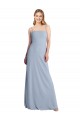 Discount Straight Neckline Crepe Slip Bridesmaid Dress / Prom Dress with Strappy Back