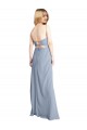 Discount Straight Neckline Crepe Slip Bridesmaid Dress / Prom Dress with Strappy Back