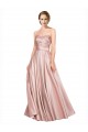 Discount Long Plated Strapless Sweetheat Formal Stretch Satin Bridesmaid Dress / Prom Dress