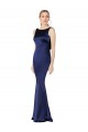 Discount Sheath High Neck Formal Stretch Satin Bridesmaid Dress / Prom Dress Low Back