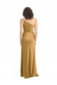 Discount One Shoulder Long Floor Length Formal Stretch Satin Slip Bridesmaid Dress / Prom Dress