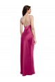 Discount V-Neck Spaghetti Straps Slim Formal Stretch Satin Bridesmaid Dress / Prom Dress with Low Scoop Back