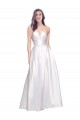 Discount Full Length Strapless V-Cutout Formal Stretch Satin Bridesmaid Dress / Prom Dress