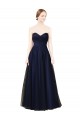 Discount Draped Bodice Sweeheart Long Tulle Bridesmaid Dress