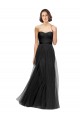 Discount Long Tulle Bridesmaid Dress with Sweetheart Neckline and Belt