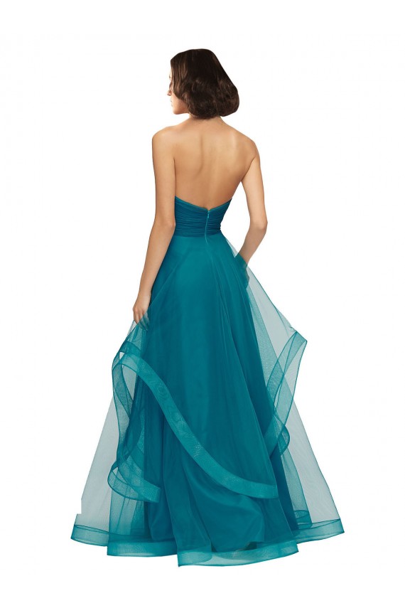 Discount Sweetheart Tulle Bridesmaid Dress with Wide Waistband