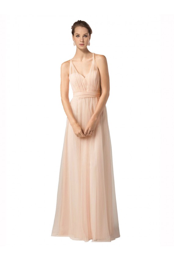 Discount Sweetheart A-Line Tulle Bridesmaid Dress with Shirred Bodice