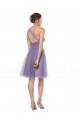 Discount One Shoulder Short Knee Length Tulle Bridesmaid Dress