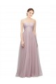 Discount Sweetheart Neckline Long Tulle Bridesmaid Dress with Lace Bodice