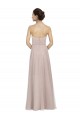 Discount Long Strapless Tulle Bridesmaid Dress with Pleated Bodice
