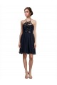 Discount High Neck Illusion Bodice Bridesmaids Dress
