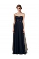 Discount Strapless Sequined Lace Long Bridesmaid Dress with Pleats