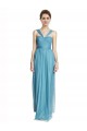 Discount Floor Length Inverted V-Neck Tulle Bridesmaids Dress