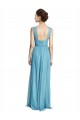 Discount Floor Length Inverted V-Neck Tulle Bridesmaids Dress
