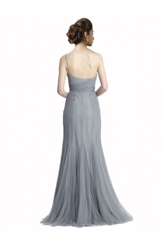 Discount One Shoulder Tulle Fit and Flare Bridesmaid Dress