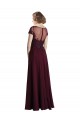 Discount Full Length Beaded and Embroidered Tulle Bodice Long Chiffon Bridesmaid Dress