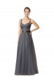 Discount Sweetheart Long Tulle Bridesmaid Dress with Sash
