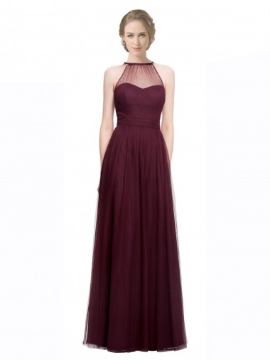 Discount Full Length Soft Tulle Spaghetti Strap Bridesmaid Dress