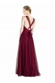 Discount Long Sweetheart Tulle Bridesmaid Dress with Straps and Criss Cross Back