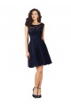 Discount Short Bateau Neck Tulle Cocktail Bridesmaid Dress with Lace Bodice
