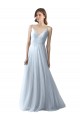 Discount Wrapped Ruched Natural Waist Slim Soft Tulle Bridesmaid Dress