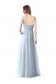 Discount Wrapped Ruched Natural Waist Slim Soft Tulle Bridesmaid Dress