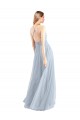 Discount Halter Neckline Slim A-Line Tulle Bridesmaid Dress