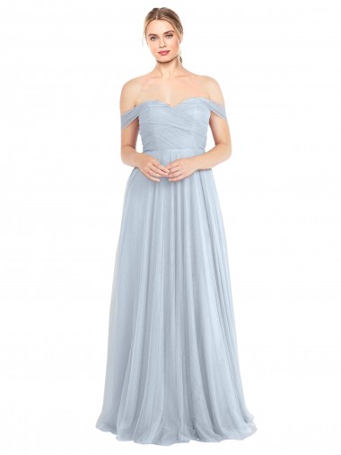 Discount Sweetheart Neckline Off the Shoulder Tulle Bridesmaid Dress