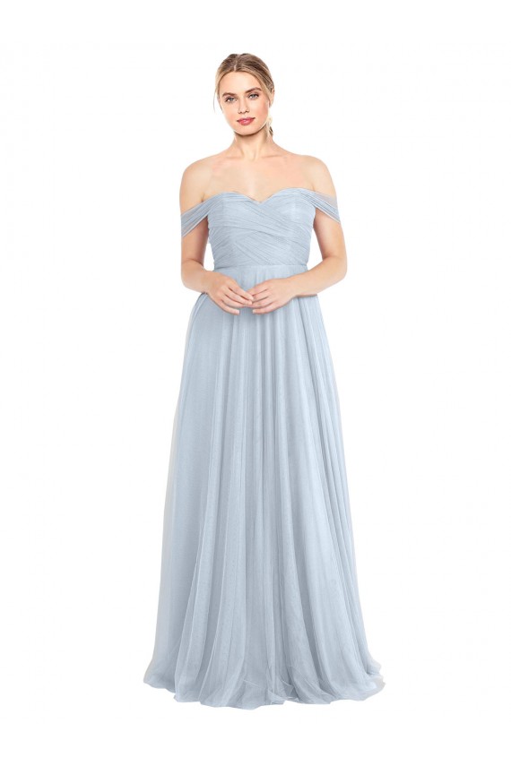 Discount Sweetheart Neckline Off the Shoulder Tulle Bridesmaid Dress